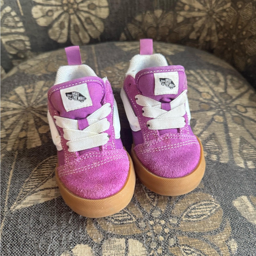 Vans Kids Purple and White Low-Top Sneakers